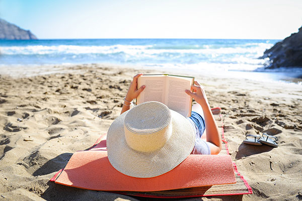 Reading at the beach