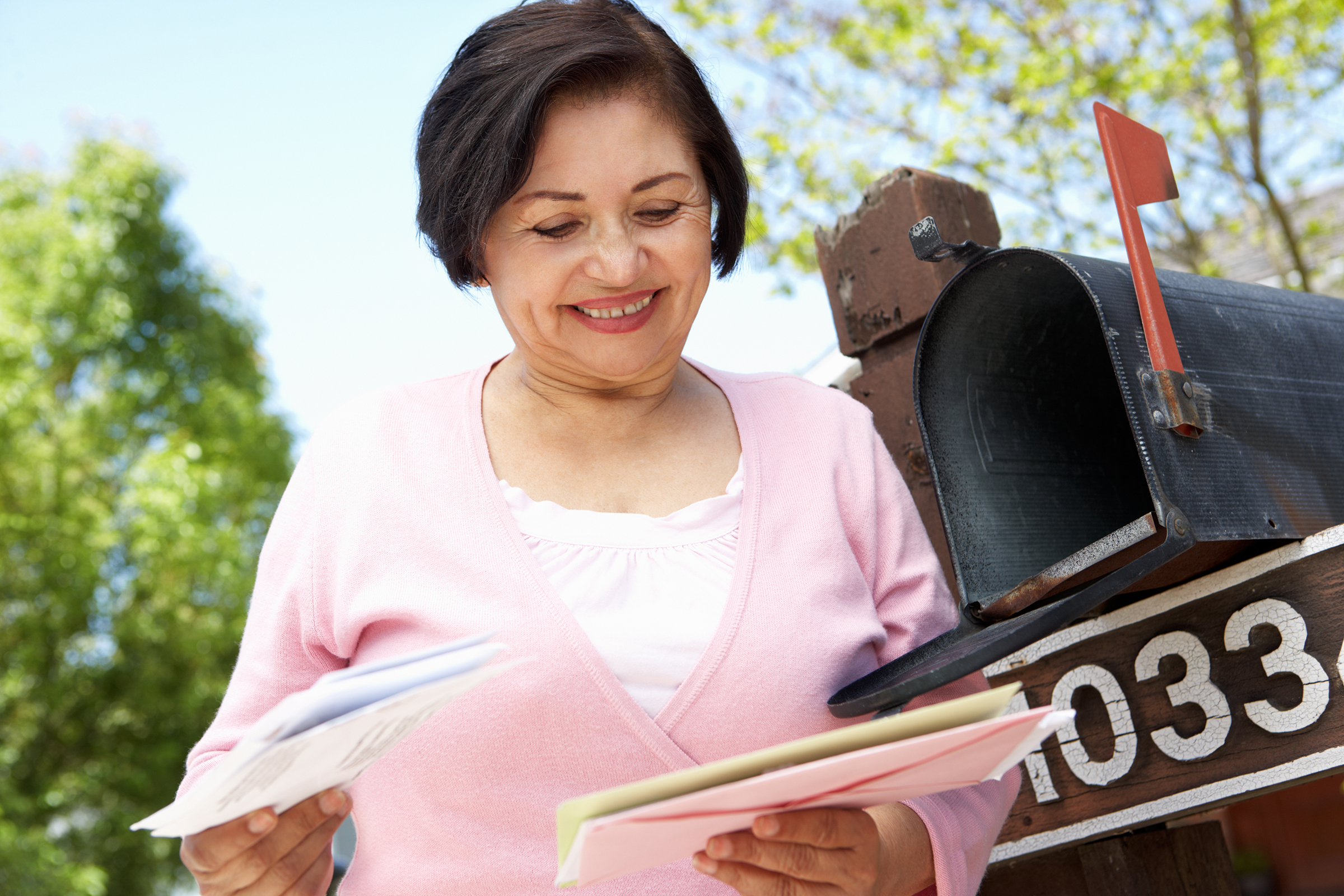 Lady at mailbox