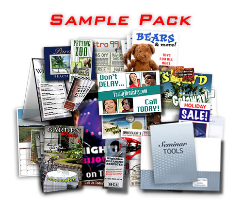 Sample pack from PrintDirectforLess.com